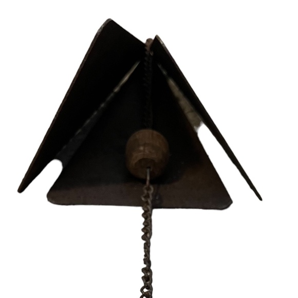 Vintage"Joe Coniff Style" Style Triangle Iron Metal Wind Chime With Seashell - Picture 4 of 11